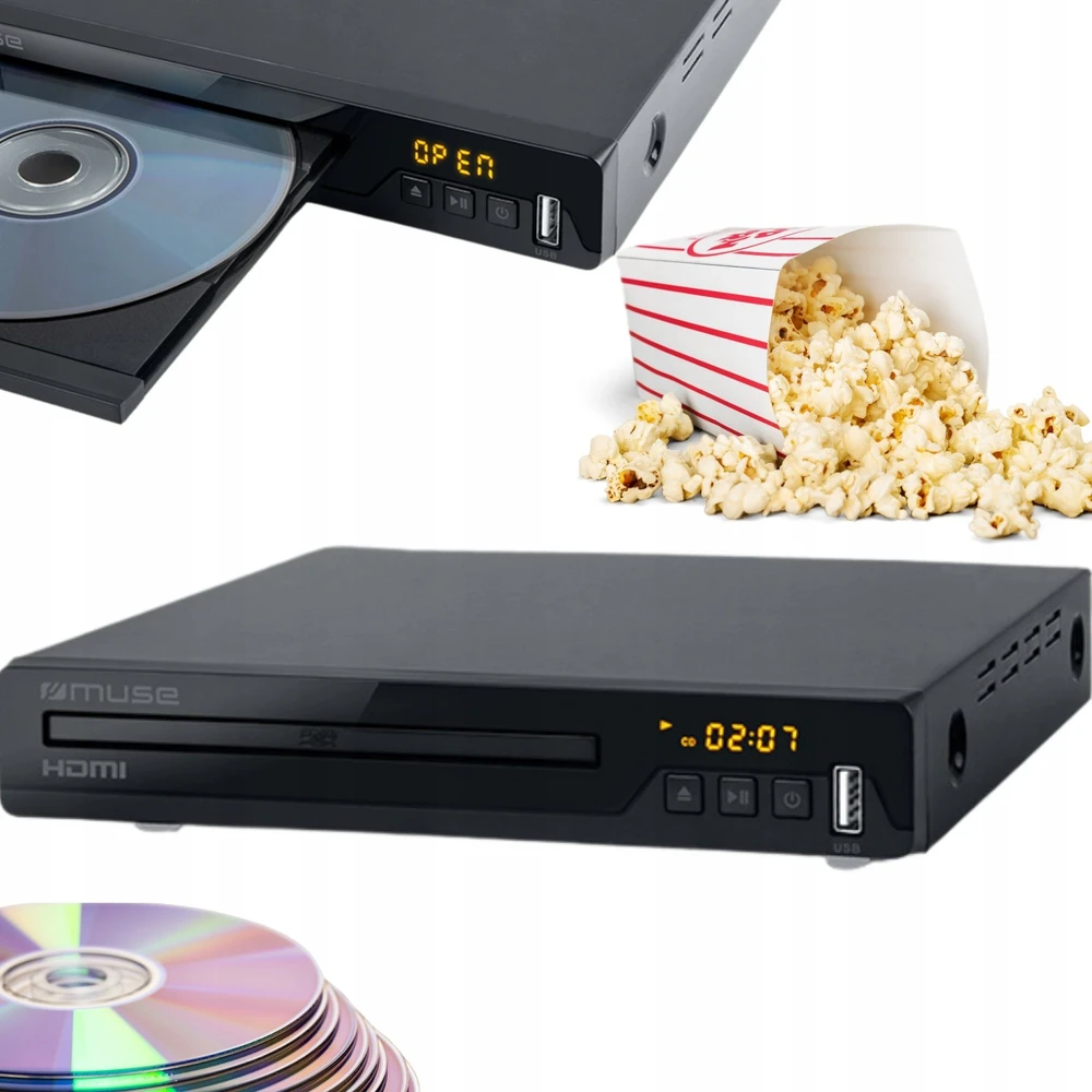 Vaizdo grotuvas DVD grotuvas Muse, HDMI, USB, juodas