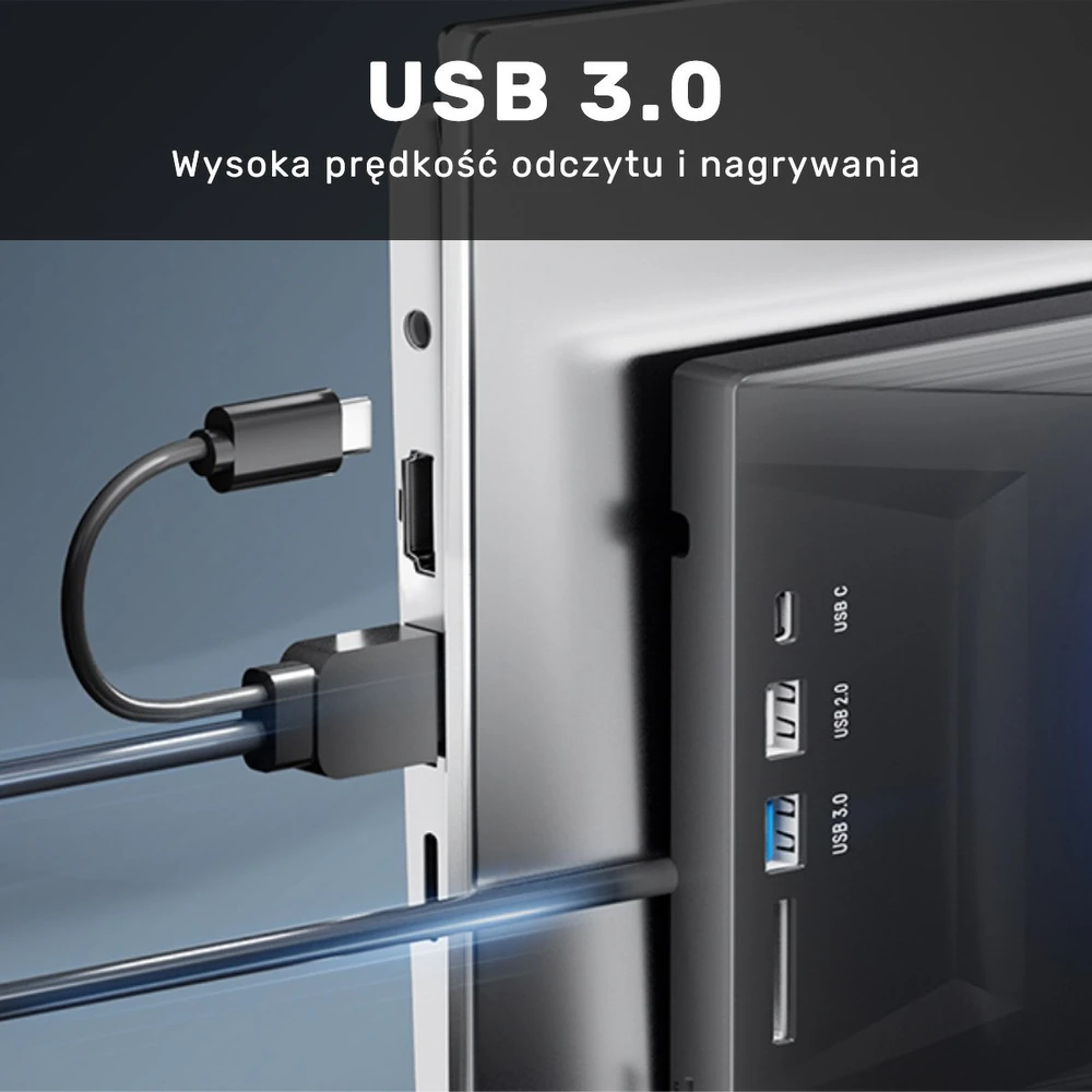 DVD grotuvas Unitek Nagrywarka zewnętrzna Unitek DVD/CD, Hub USB 5Gbps, SD kortelių skaitytuvas