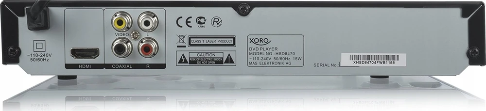 Vaizdo grotuvas Carruzzo Xoro HSD 8470 DVD grotuvas Juoda, Pilka