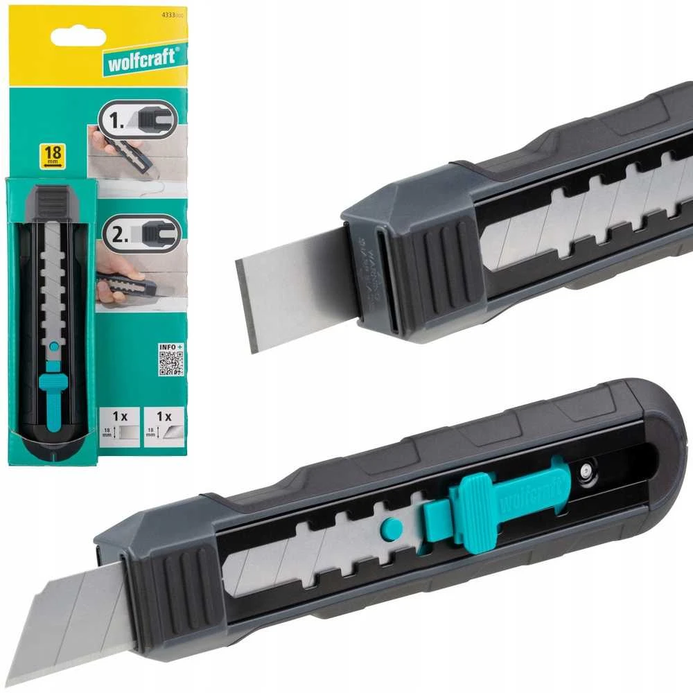 Peilis keičiamais ašmenimis Wolfcraft 4333000; 18 mm