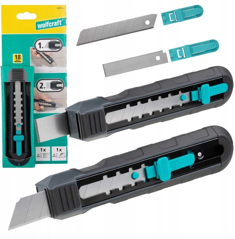 Peilis keičiamais ašmenimis Wolfcraft 4333000; 18 mm