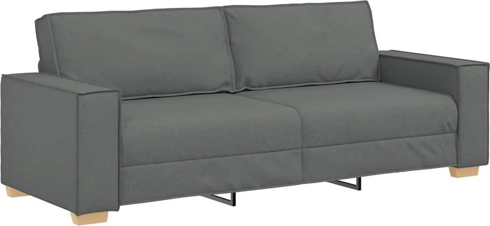 Sofa Dviejų dalių sofos komplektas su pagalvėlėmis, tamsiai pilkas audinys