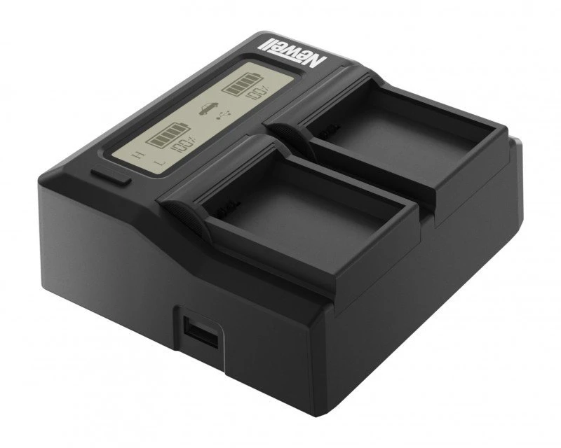 Newell DC-LCD dviejų kanalų įkroviklis BP-955/975 akumuliatoriams, skirtas Canon