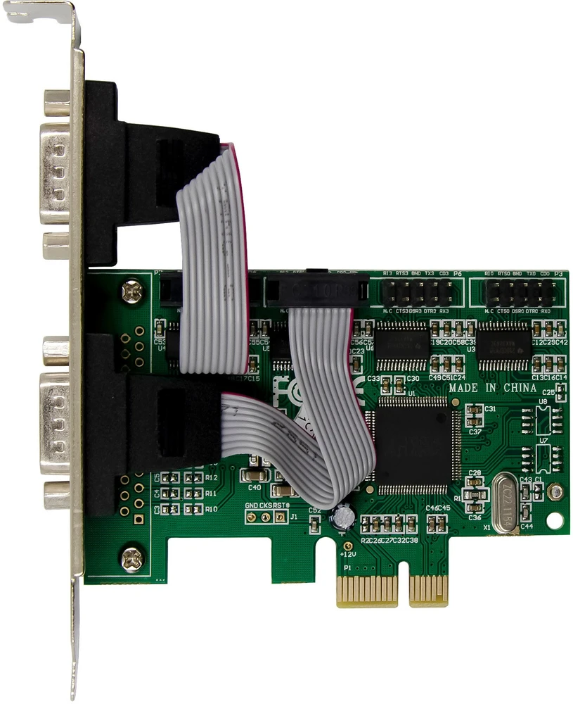 StarTech InLine PCIe 4 prievadų RS-232 plokštė – 4 x D-Sub 9 jungtys – pridedamas žemo profilio laikiklis