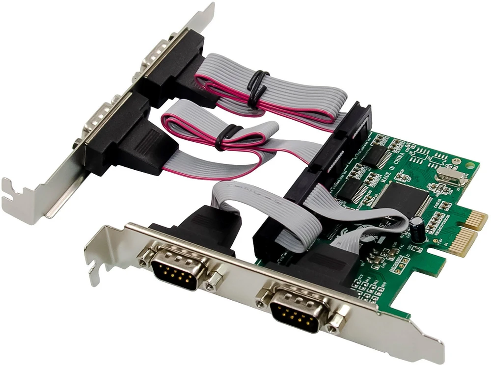 StarTech InLine PCIe 4 prievadų RS-232 plokštė – 4 x D-Sub 9 jungtys – pridedamas žemo profilio laikiklis