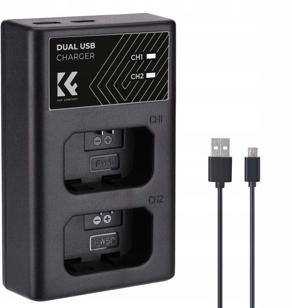 Dvigubas USB įkroviklis, skirtas „Sony A6000 A6500 A6300 A6400 A7 R S II“ / Kf28.0009