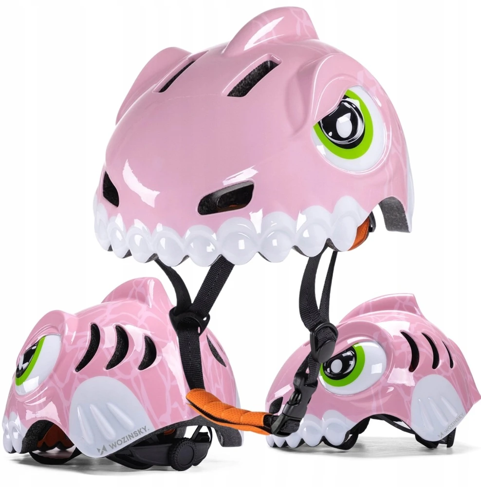 Wozinsky Children's Bike Helmet Dinosaur Pattern S - Rožinė