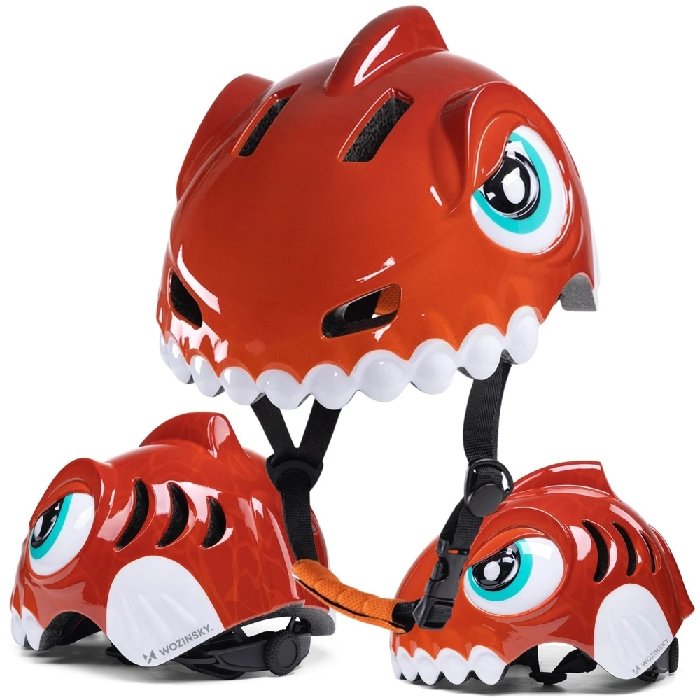 Wozinsky Children's Bike Helmet Dinosaur Pattern S - Raudona