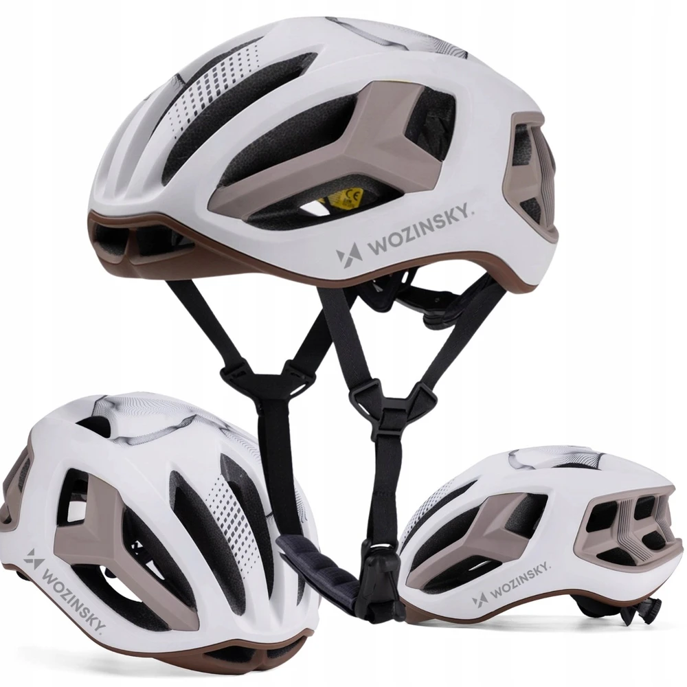 Wozinsky Ultralengvas plento dviratininko šalmas 54–58 cm – pilkai rudas