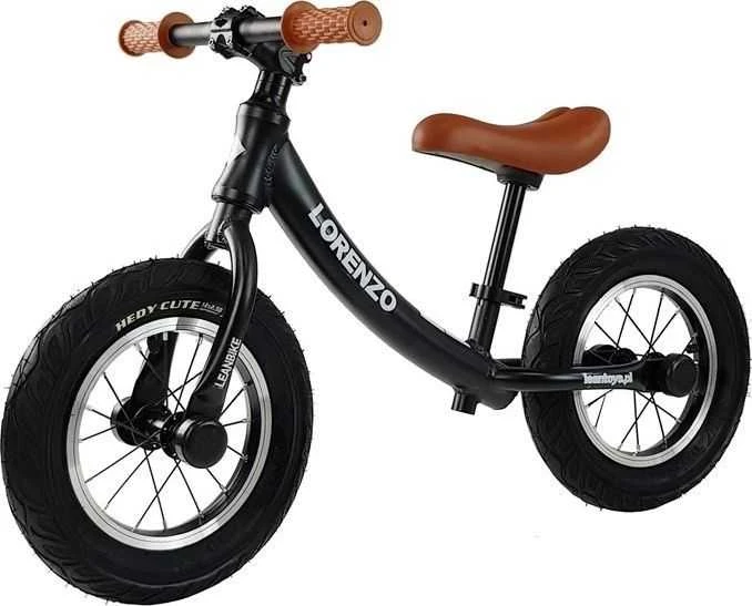 Lean Bike Balansinis dviratis Levi Juodas su pripučiamais ratais