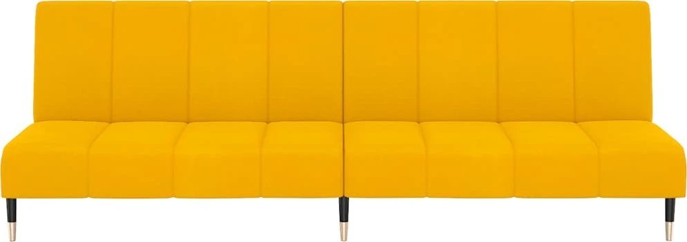 Dvivietė sofa-lova, geltonos spalvos, aksomas