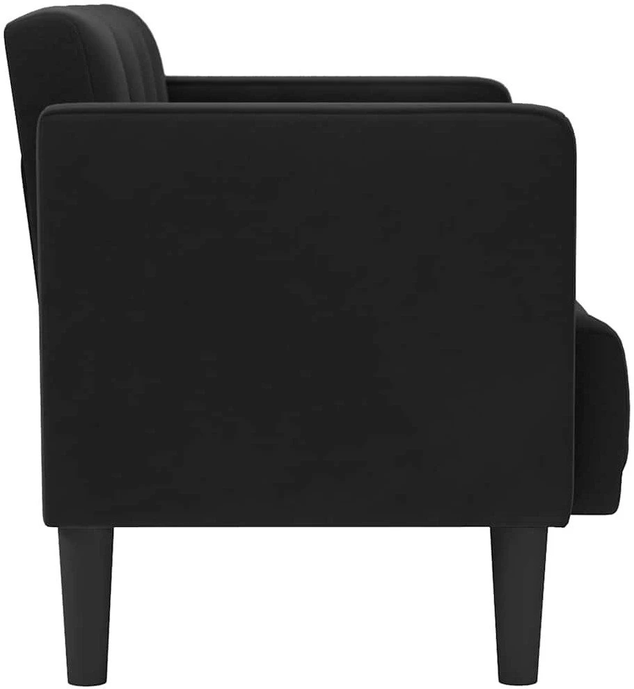Dvivietė sofa, juoda, 111 cm, aksomas
