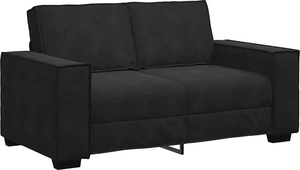 Dvivietė sofa, juoda, 160x78x84 cm, aksominė