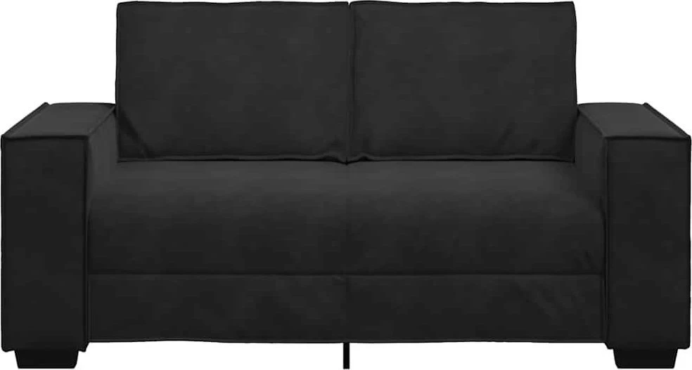 Dvivietė sofa, juoda, 160x78x84 cm, aksominė