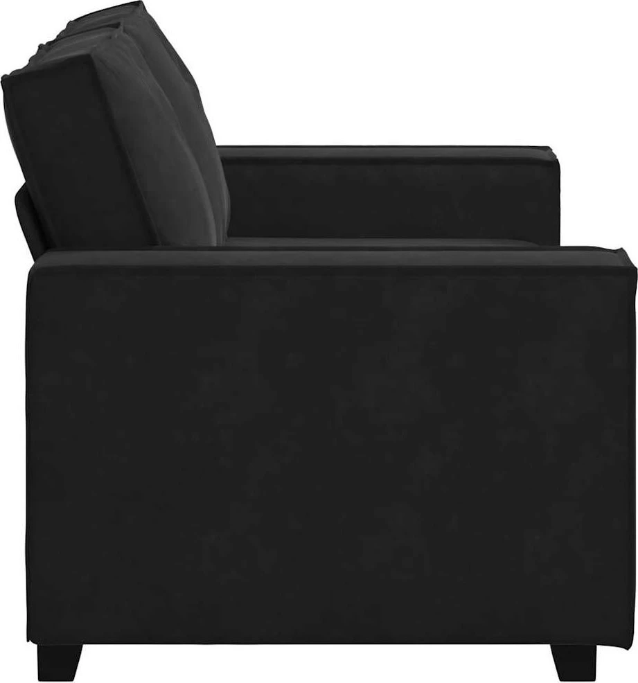 Dvivietė sofa, juoda, 160x78x84 cm, aksominė