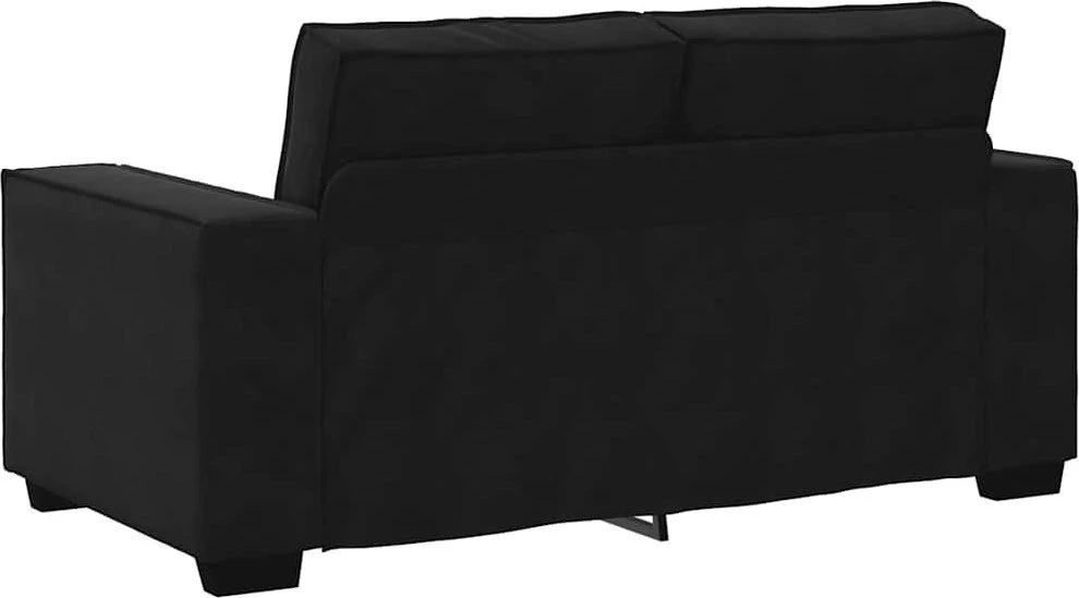 Dvivietė sofa, juoda, 160x78x84 cm, aksominė