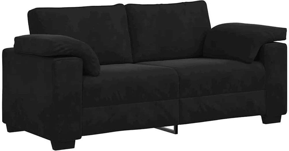 Dvivietė sofa, juoda, 180x77x82 cm, aksominė