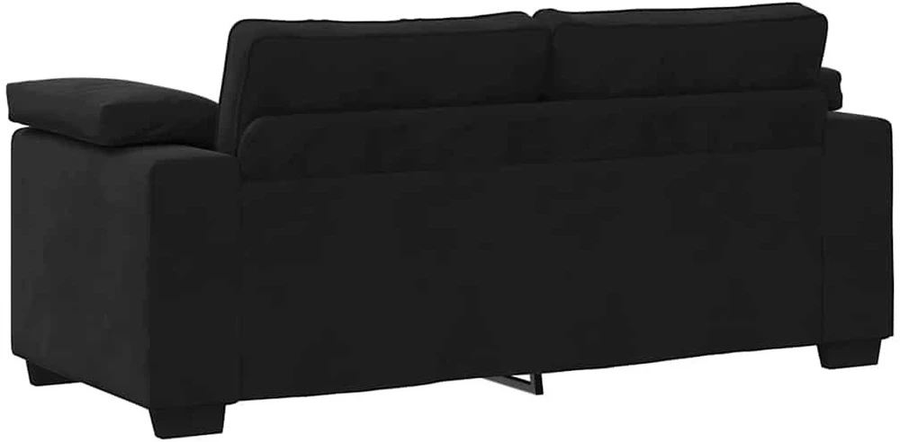 Dvivietė sofa, juoda, 180x77x82 cm, aksominė