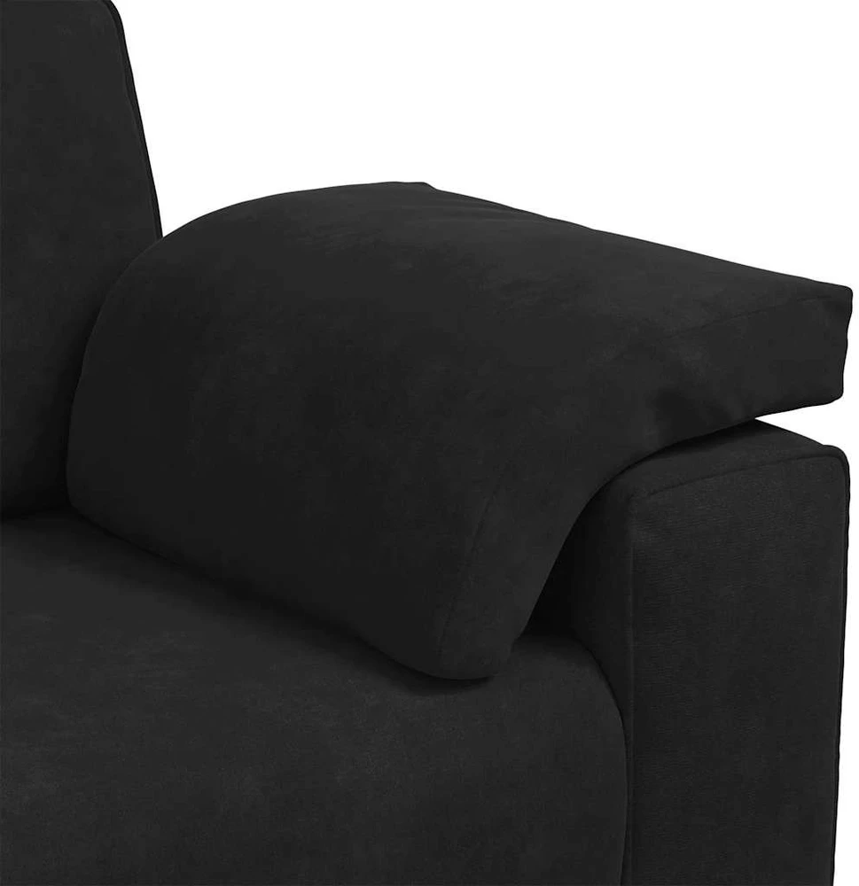 Dvivietė sofa, juoda, 180x77x82 cm, aksominė