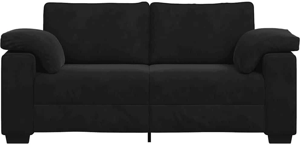 Dvivietė sofa, juoda, 180x77x82 cm, aksominė