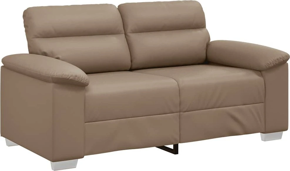 Dvivietė sofa, kapučino spalvos, 160x81x84 cm, dirbtinė oda