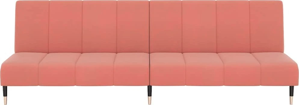 Dvivietė sofa-lova, rožinės spalvos, aksomas
