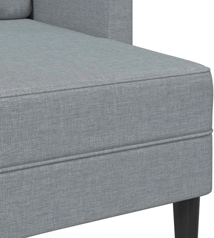 Dvivietė sofa su šezlongu, L formos, šviesiai pilka, 125 cm, audinys