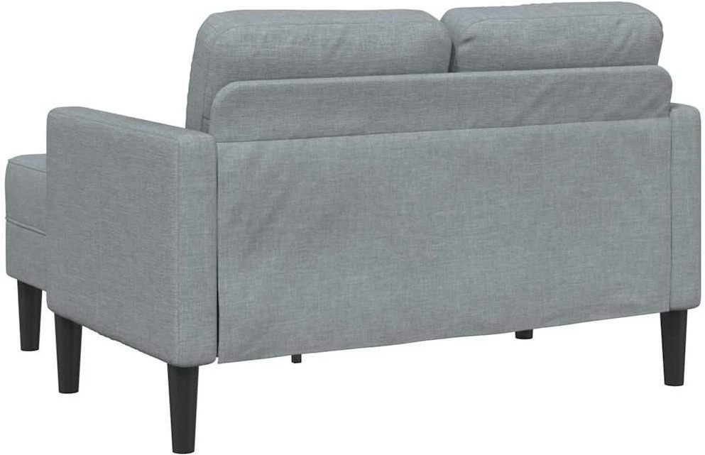 Dvivietė sofa su šezlongu, L formos, šviesiai pilka, 125 cm, audinys