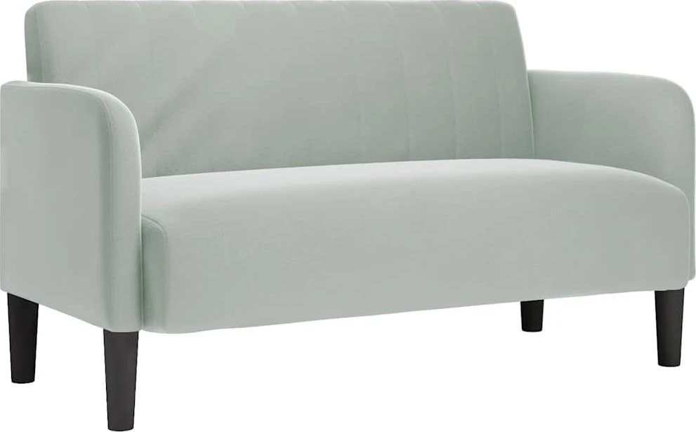 Dvivietė sofa, šviesiai pilka, 109 cm, aksomas