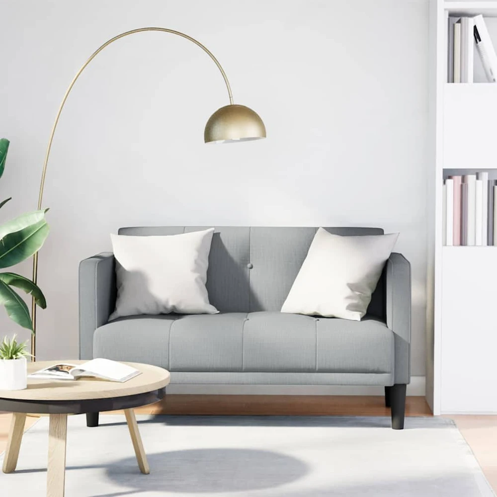 Dvivietė sofa, šviesiai pilka, 111 cm, audinys