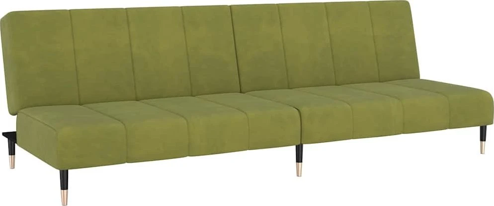 Dvivietė sofa-lova, šviesiai žalios spalvos, aksomas