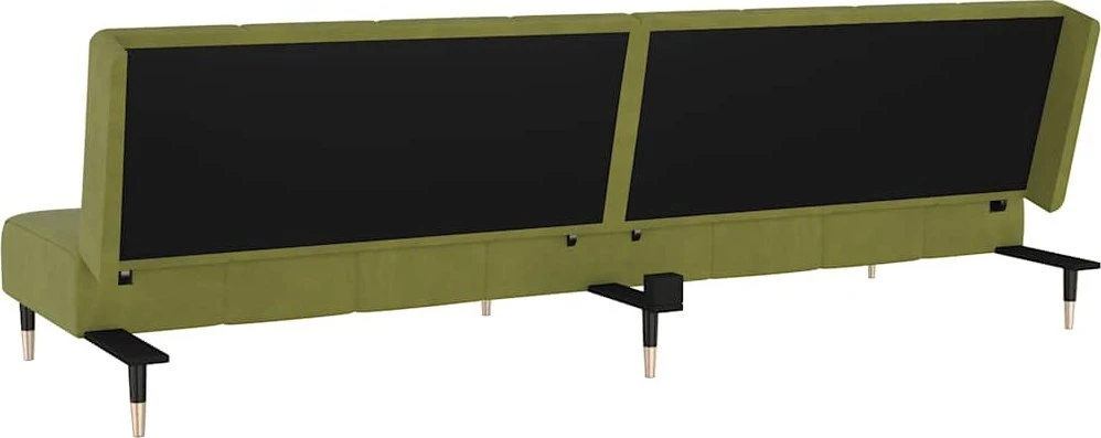 Dvivietė sofa-lova, šviesiai žalios spalvos, aksomas