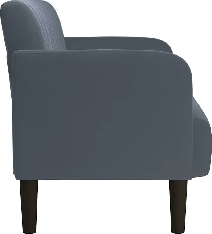 Dvivietė sofa, tamsiai pilka, 109 cm, aksomas