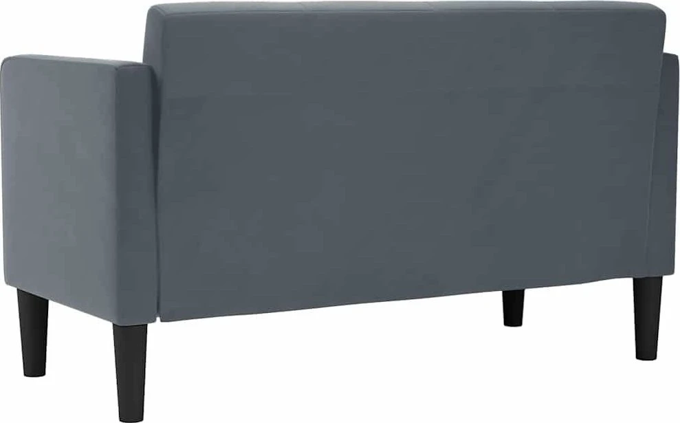 Dvivietė sofa, tamsiai pilka, 111 cm, aksomas