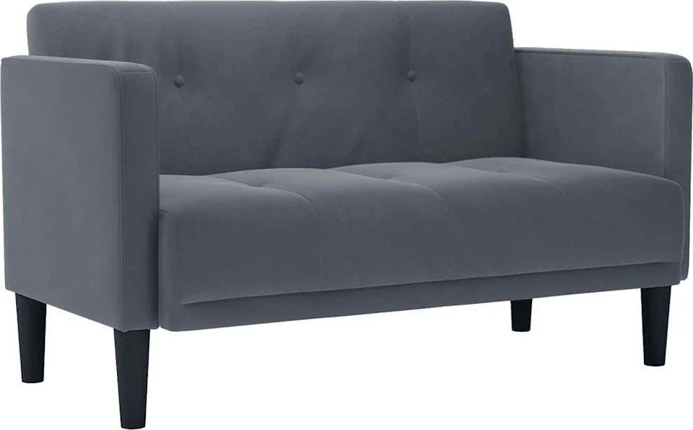 Dvivietė sofa, tamsiai pilka, 111 cm, aksomas