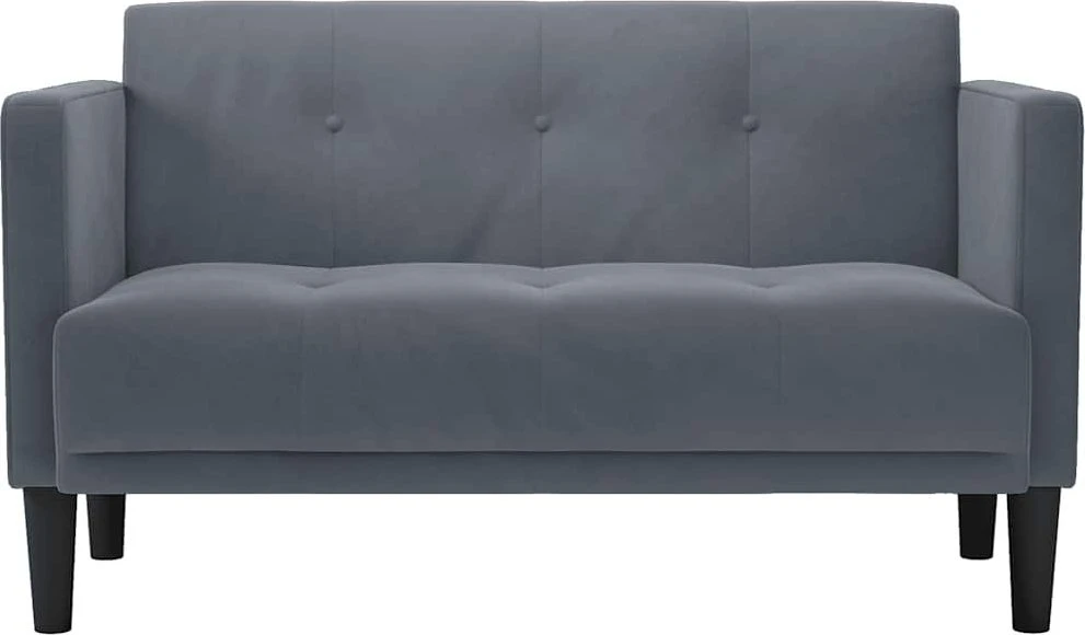 Dvivietė sofa, tamsiai pilka, 111 cm, aksomas