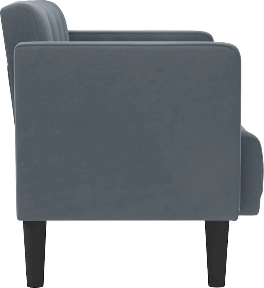 Dvivietė sofa, tamsiai pilka, 111 cm, aksomas
