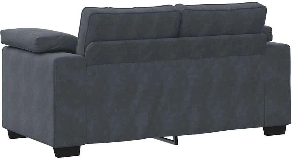 Dvivietė sofa, tamsiai pilka, 160x77x82 cm, aksomas