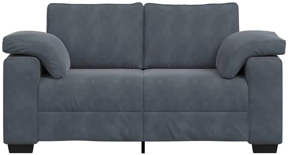 Dvivietė sofa, tamsiai pilka, 160x77x82 cm, aksomas