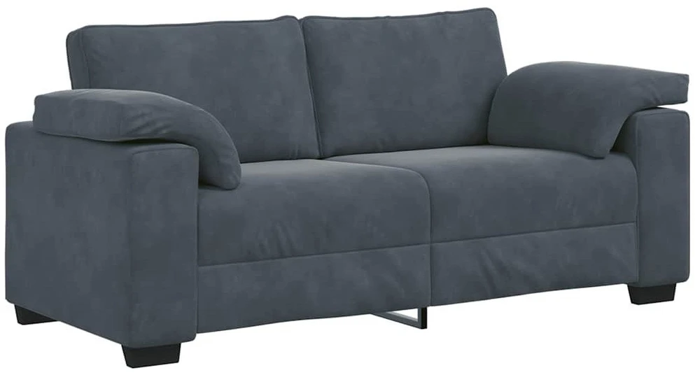 Dvivietė sofa, tamsiai pilka, 180x77x82 cm, aksomas