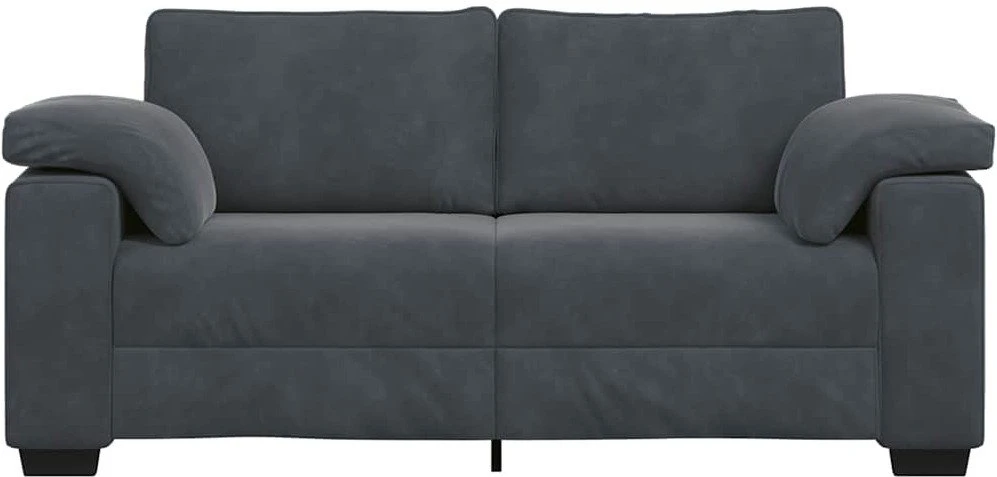 Dvivietė sofa, tamsiai pilka, 180x77x82 cm, aksomas