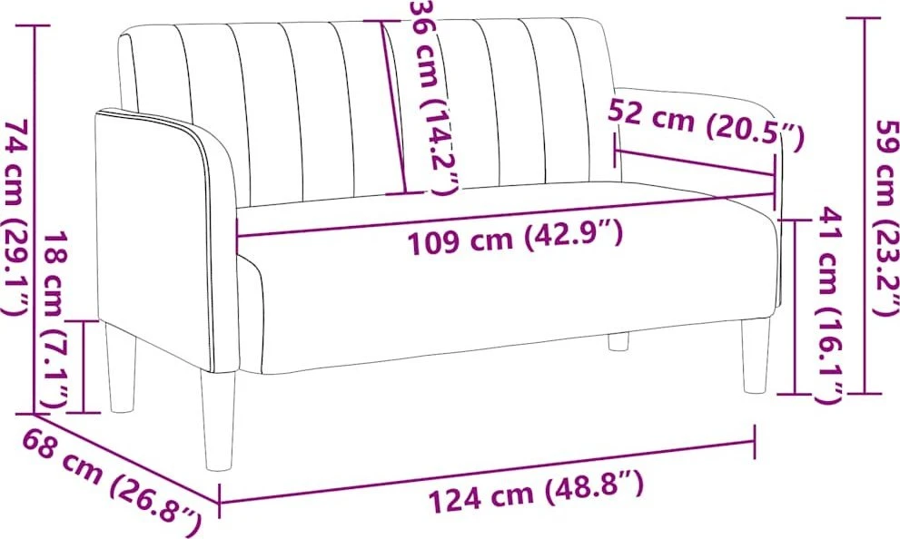 Dvivietė sofa, tamsiai žalia, 109 cm, aksomas