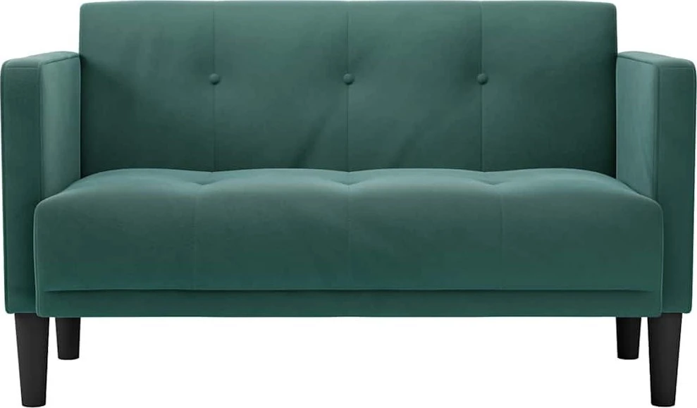 Dvivietė sofa, tamsiai žalia, 111 cm, aksomas