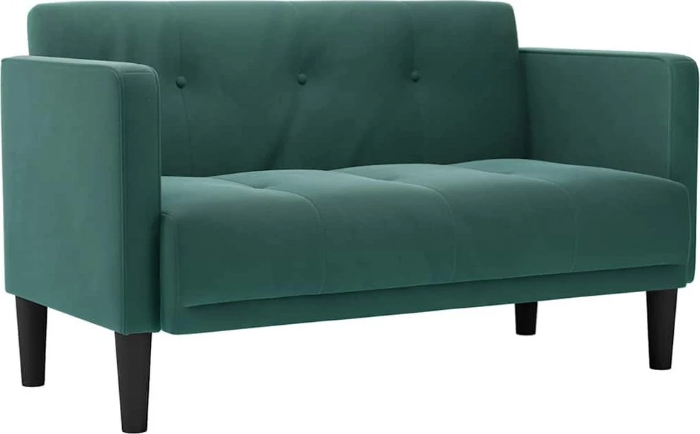 Dvivietė sofa, tamsiai žalia, 111 cm, aksomas