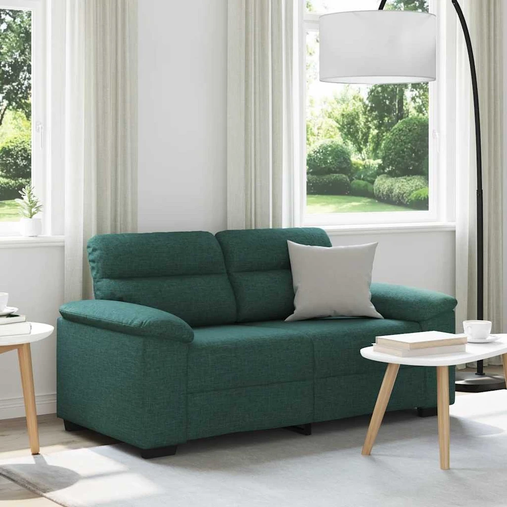Dvivietė sofa, tamsiai žalia, 160x81x84 cm, audinys