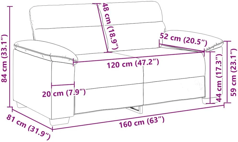 Dvivietė sofa, tamsiai žalia, 160x81x84 cm, audinys