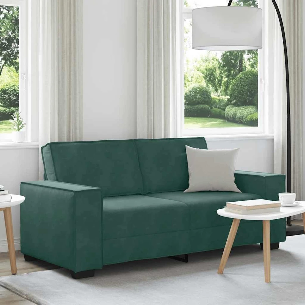 Dvivietė sofa, tamsiai žalia, 180x78x84 cm, aksomas