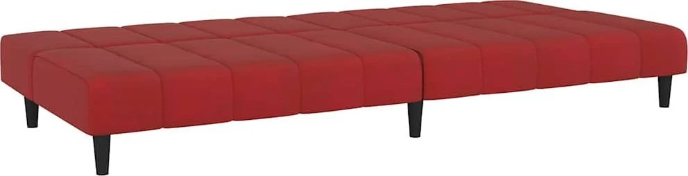 Dvivietė sofa-lova, raudonojo vyno spalvos, aksomas
