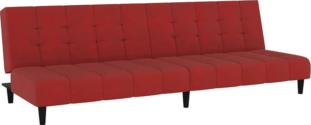 Dvivietė sofa-lova, raudonojo vyno spalvos, aksomas
