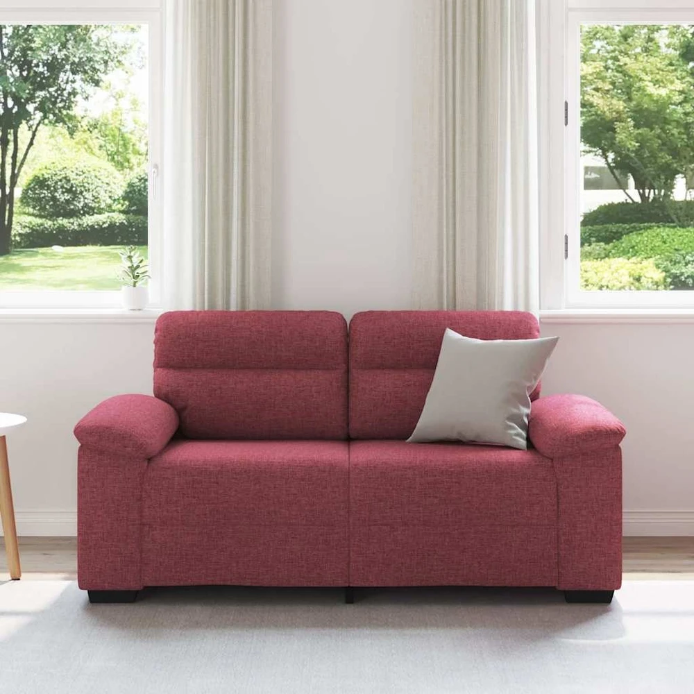Dvivietė sofa, vyno raudonumo, 160x81x84 cm, audinys
